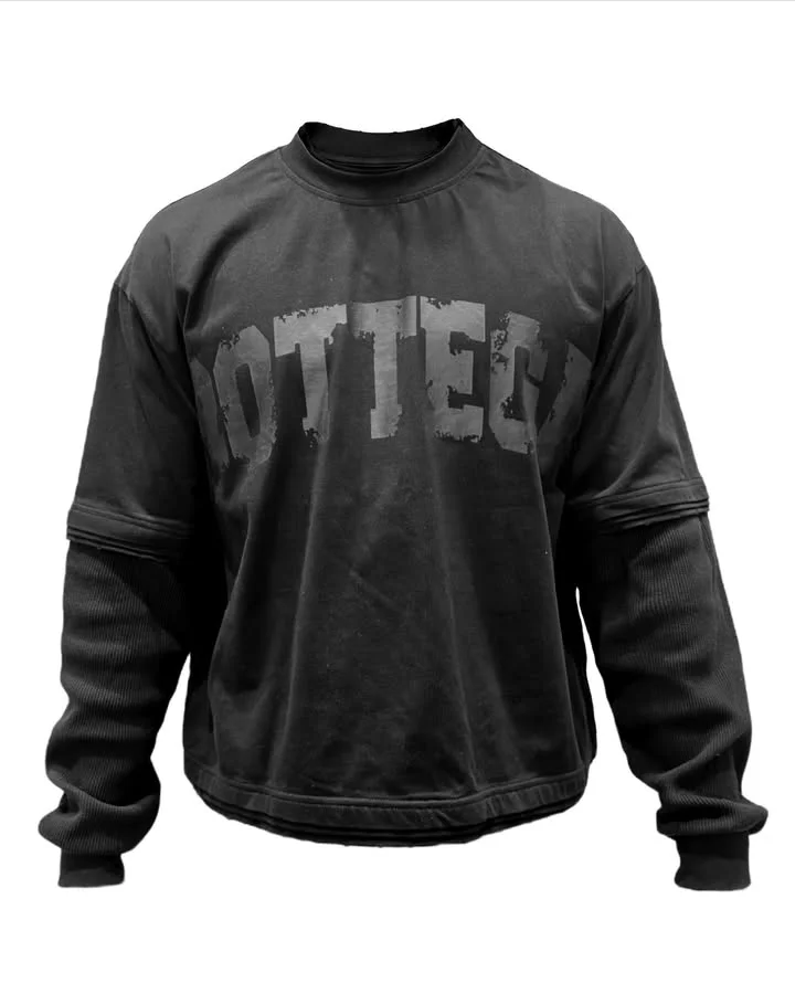 Bottega Desires Black War Long Sleeve T-Shirt Bottega Desires Black War Long Sleeve Front View